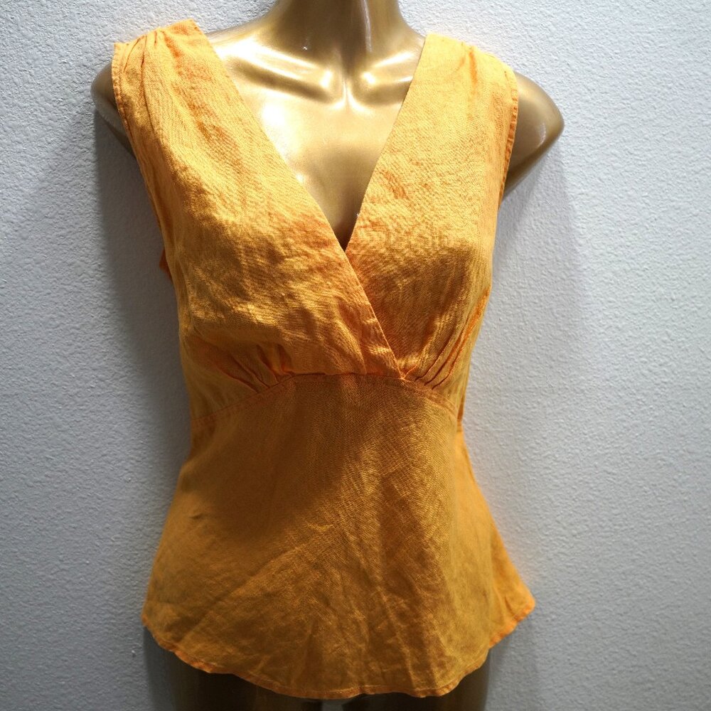 J. Jill Saffron Empire Linen Top size 10P  NWTS